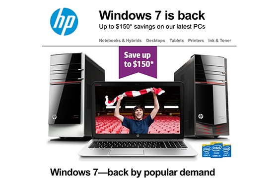 HP делает ставку на ПК с Windows 7 из-за высокого спроса на эту ОС по сравнению с Windows 8