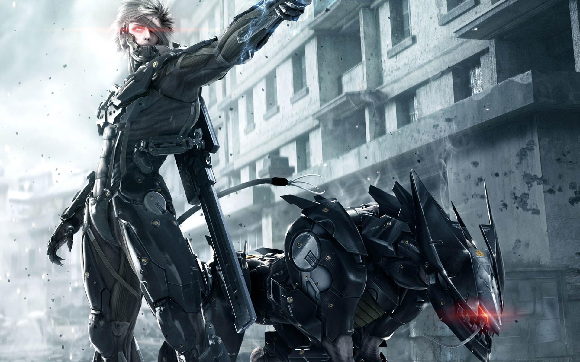 Райден и боевой робот в Metal Gear Rising: Revengeance